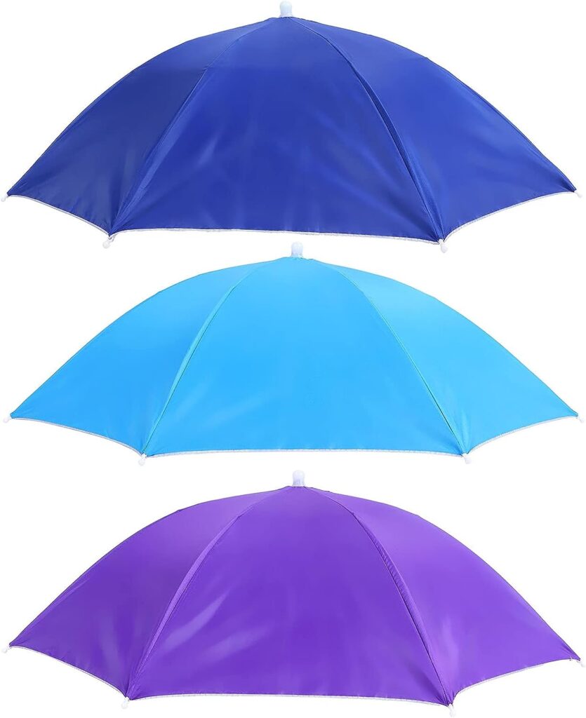 27.2in Adult Umbrella Hat Waterproof Foldable Sun Hat Headwear Multifunction Portable Umbrella Hat for Outdoor Fishing Hiking Camping Beach Gardening Sunshade Outdoor (Light Blue)