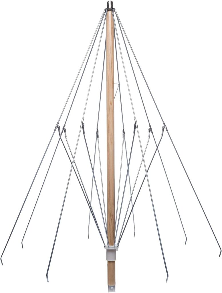 7.5 ft. Steel Commercial Grade Heavy Duty Beach Umbrella with Ash Wood Pole  Acrylic Fabric