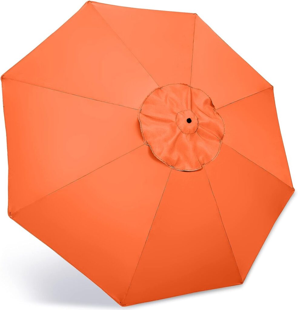 ABCCANOPY 9ft Outdoor Umbrella Replacement Top Suit 8 Ribs (Orange)