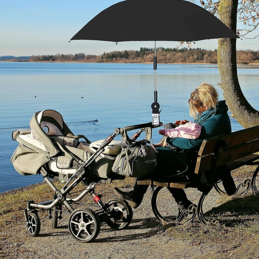 ACJRYO Sunshade Umbrella, Stroller Sunshade Umbrella, Umbrella with Clip, UV and Rain Protection, Suitable for Strollers, Beach Chairs, Bicycles, Outdoor Sports Sunshade Umbrella