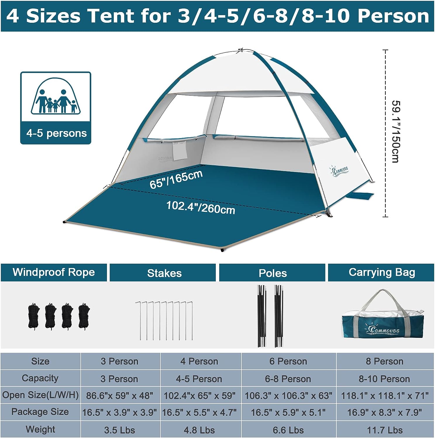 COMMOUDS Beach Tent Sun Shade Review