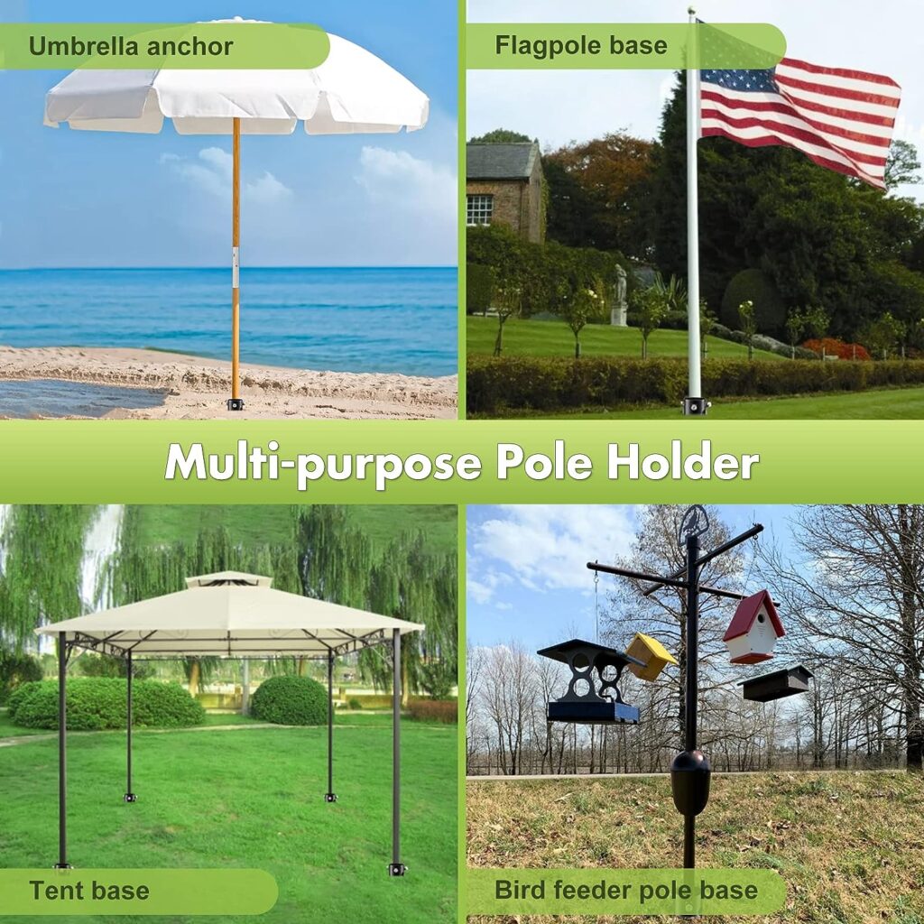 Lcokeiy Beach Umbrella Sand Anchor - Heavy Duty Outdoor Umbrella Holder No Dig Ground Umbrella Base - Sturdy and Reliable 2.3“ Inner Diameter.