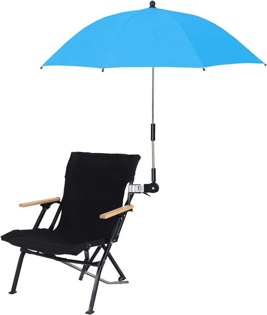 LFDecor Chair Umbrella with Clamp,Adjustable Beach Umbrella with Universal Clamp,UV Protection Sunshade Umbrella for Patio Chair,Beach Chair,Stroller,Sport chair,Wheelchair and Wagon