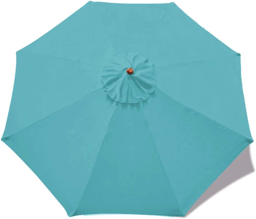 MASTERCANOPY Patio Umbrella 9 ft Replacement Canopy for 8 Ribs-Turquoise