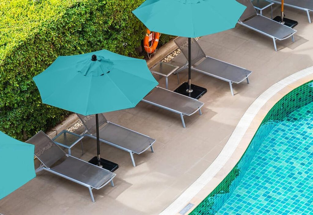 MASTERCANOPY Patio Umbrella 9 ft Replacement Canopy for 8 Ribs-Turquoise