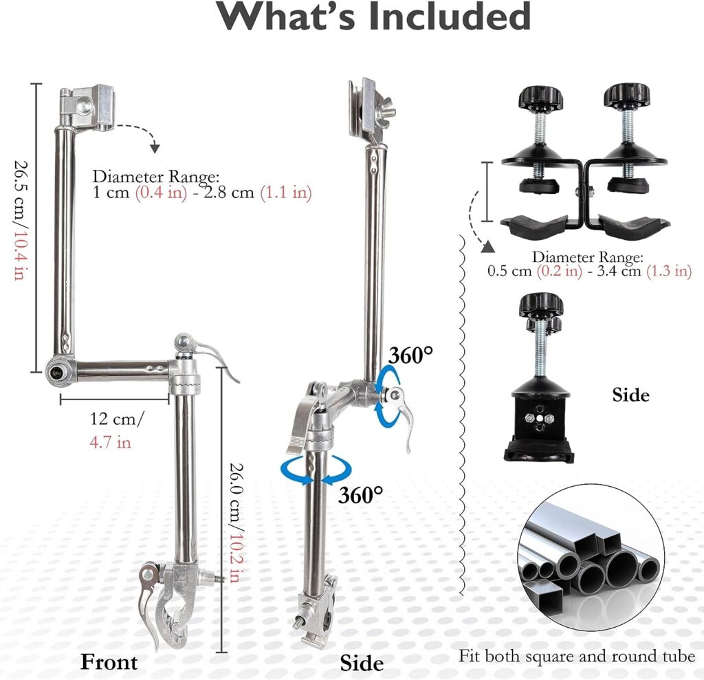 Poshlr Universal Umbrella Clamp for Chair, Umbrella Clip for Stroller, Beach Umbrella Clamps