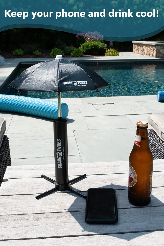 Shade Tubes - Keep Your Drinks Cool and Out of The Sun at The Beach, Pool, Patio or bar with The Original Drink Umbrella. This Phone Umbrella is a Beach Accessory to Keep Your Phone from overheating