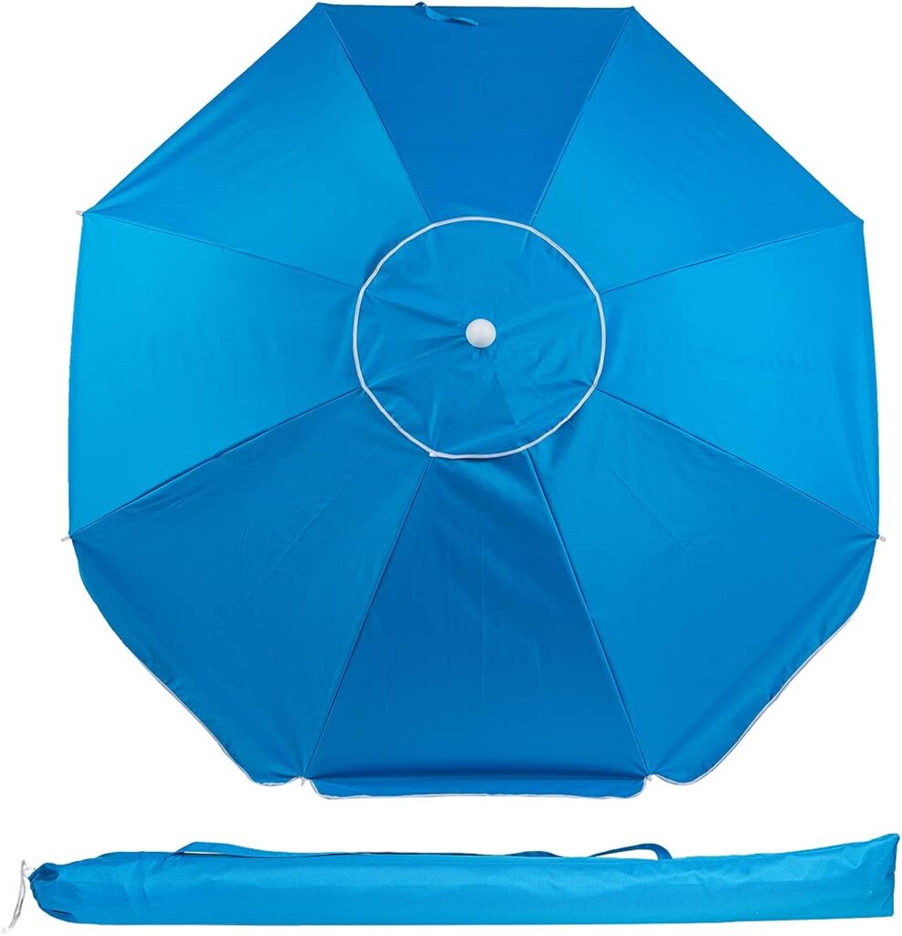 Snail Beach Umbrella Outdoor Portable Sunshade Umbrella for Sand  Sun UPF 50+ Protection High Wind Beach Umbrellas with Sand Anchor Tilt Aluminum Pole Air Vent and Carry Bag